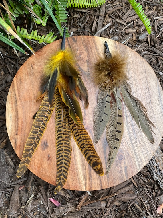 NOW 2 SIZES! Pheasant Tail Feather Cat Teaser Toy Attachment (use with wood teaser wand)