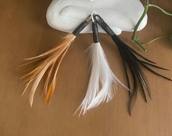 Rooster Feather Cat Teaser Toy Attachment (use with wood teaser wand)