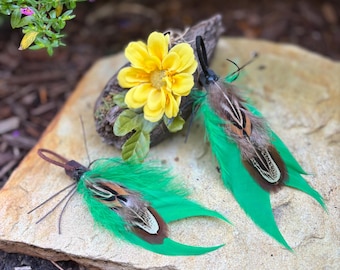 Handmade Leather Feather Cicada Cat Toy Attachment – Interactive Wand Toy Accessory