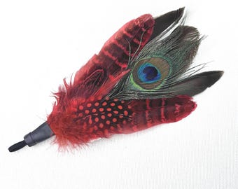 Peacock Feather Cat Teaser Attachment, Natural Feather Wand Refill for Interactive Play