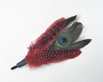 Peacock Feather Cat Teaser Attachment, Natural Feather Wand Refill for Interactive Play