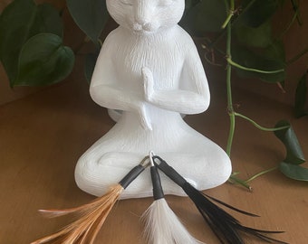 Rooster Feather Cat Teaser Toy Attachment (use with wood teaser wand)