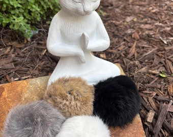 Real Rabbit Fur-ball Cat Toy Teaser Attachments