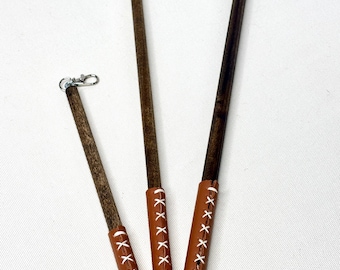 The Chappell Wand™ Interactive Teaser with Interchangeable Line - Homemade Leather Wrapped Wooden Wand