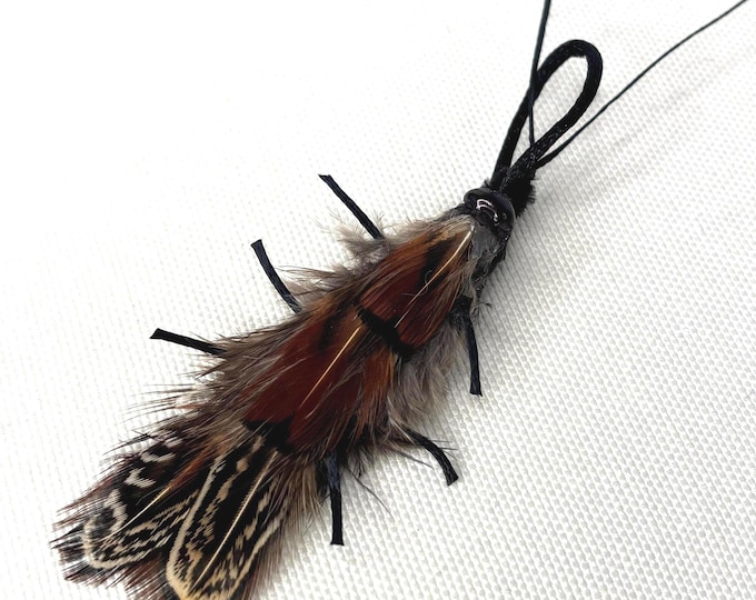 Featured listing image: Florida Feather Cockroach Cat Toy, Teaser Wand Attachment, Interactive Play Enrichment, Handmade Prey Toy