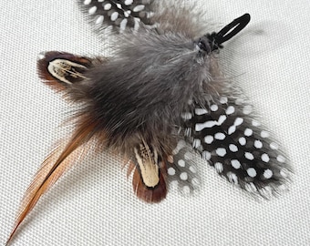 Moth Cat Teaser Toy Attachment, Guinea Feather, Pheasant Peacock Body, Handmade Interactive Toy