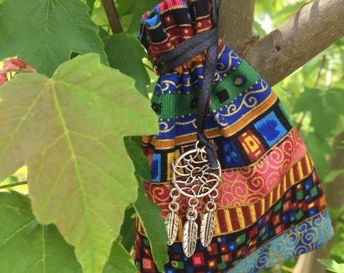 Featured listing image: New Charms! Medicine Bag, Intention Pouch 5x7 with two drawstring lenghts