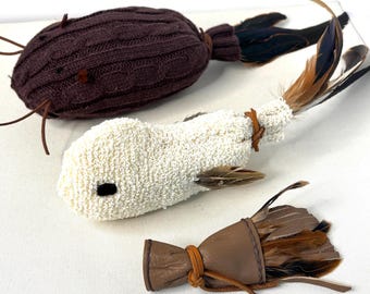 Woodland Creatures Cat Toy Bundle, Natural Cat Enrichment Gift Set, River Prey, Hunter’s Prize & Woodland Vole