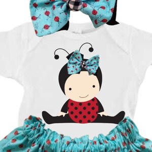 Ladybug Portrait Outfit, Toddler Ladybug birthday outfit, ladybugs, ladybug bloomers, ladybug birthday, ladybug skirt, ladybug party image 2