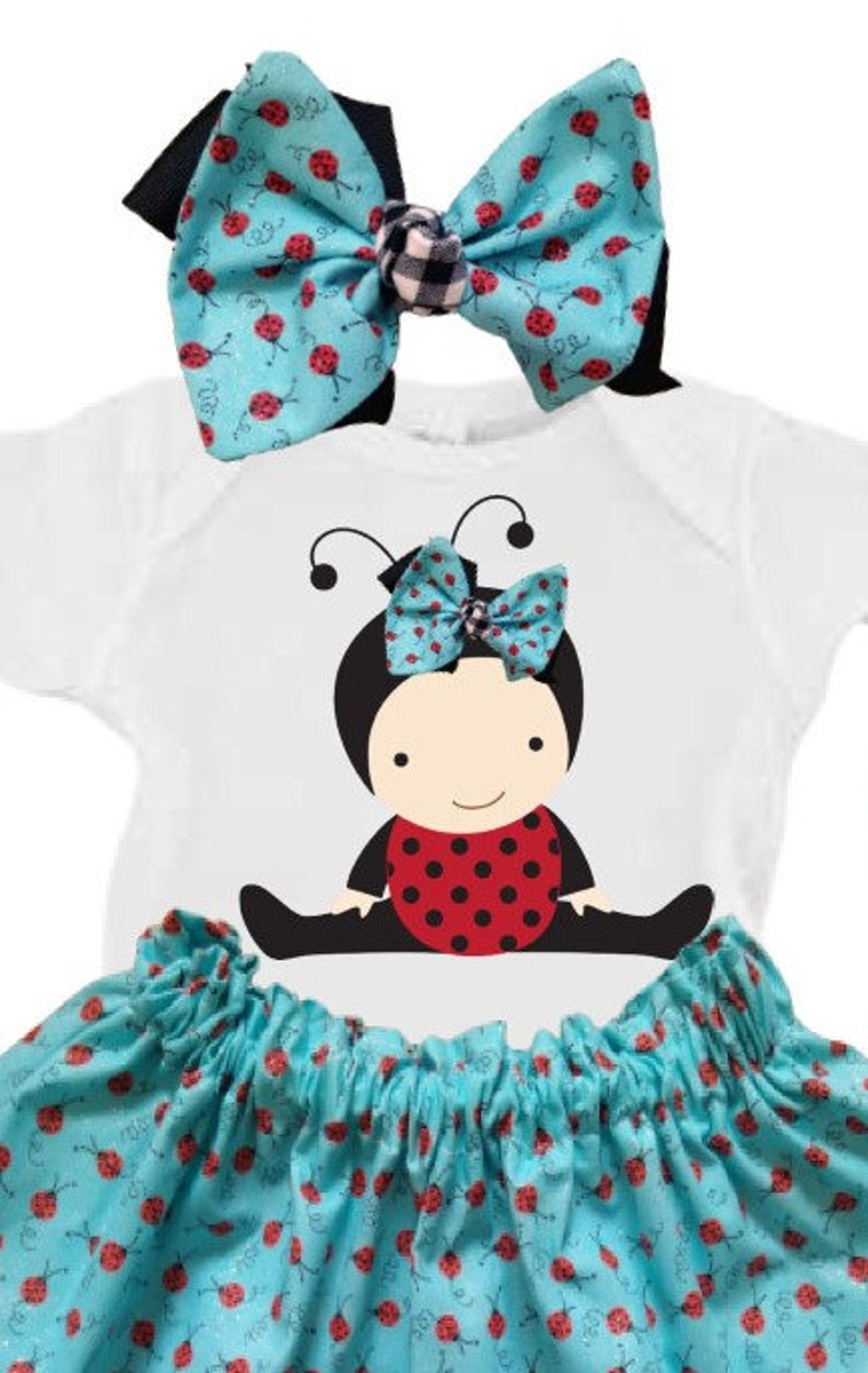 Ladybug Portrait Outfit, Toddler Ladybug birthday outfit, ladybugs, ladybug bloomers, ladybug birthday, ladybug skirt, ladybug party image 2