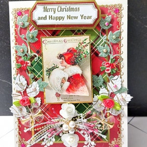 Personalisierte saisonale Karte. Frohe Weihnachten und Happy New Year-Karte. Luxus 3D Karte für Familie und Freunde.
