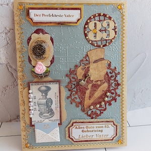 Personalisierte Karte für Männer zum Geburtstag. Einzigartige Karte im Retro-Stil für Vater, Ehemann, Bruder oder Freund.  Personalisierte, verpackte Karte.