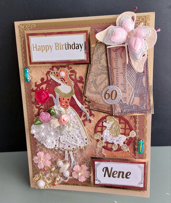 Biglietto D'Auguri Cherry Orchard Con Fiori Colorati E Dettagli Oro – Pronto Busto, Formato 178x127 Mm