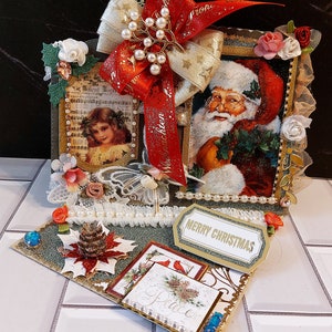 Cartão de Natal personalizado, feliz e próspero. Cartão de luxo de Ano Novo. Cartão exclusivo e personalizado de Noite Silenciosa para sua amada. Design de cavalete BodoArt
