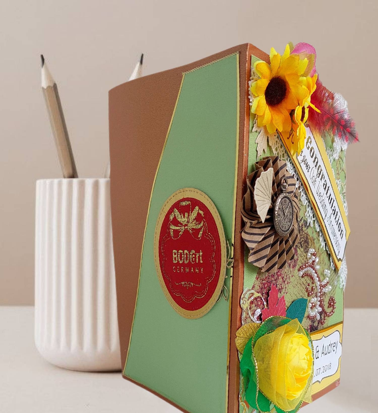 Anniversary cards. Personalized, Autumn Anniversary card for Parents