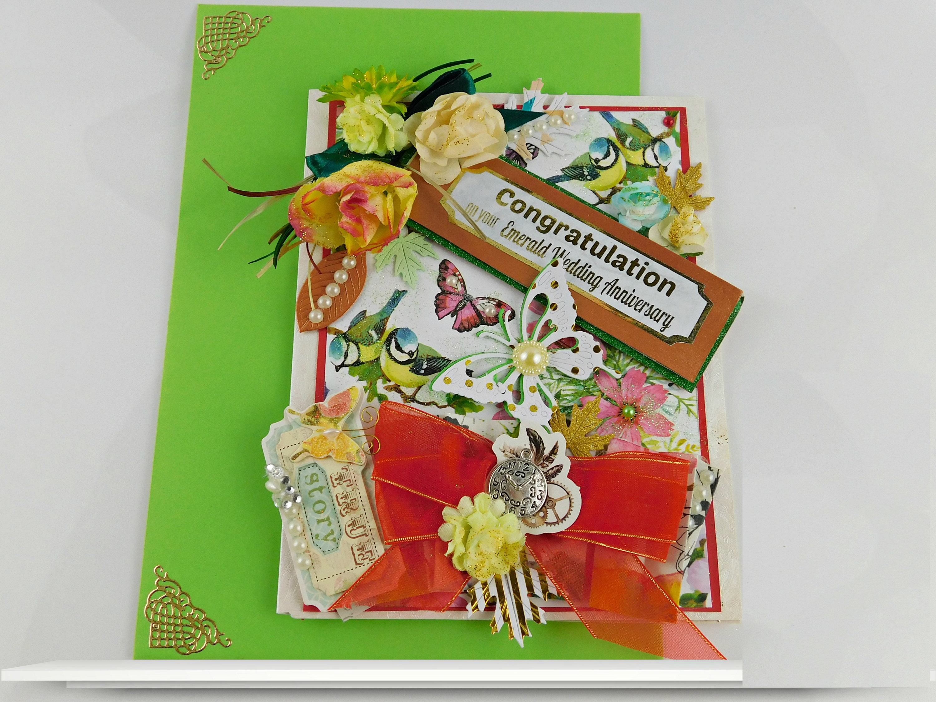anniversary card for couple. custom emerald anniversary