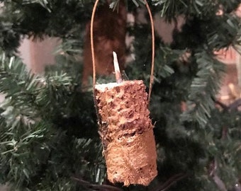 Primitive Ornaments Early Style Christmas Candle SIX Ornaments Homestead Make Do 