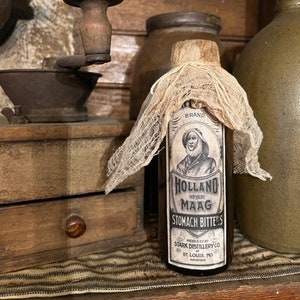 Primitive Pantry Jar Medicine Grubby Grungy Homestead Cupboard Tuck Early Look Make Do Stomach Bitters