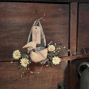 Primitive Spring Duck Peg Hanger Old Wood Homestead Door Keep Easter Spring