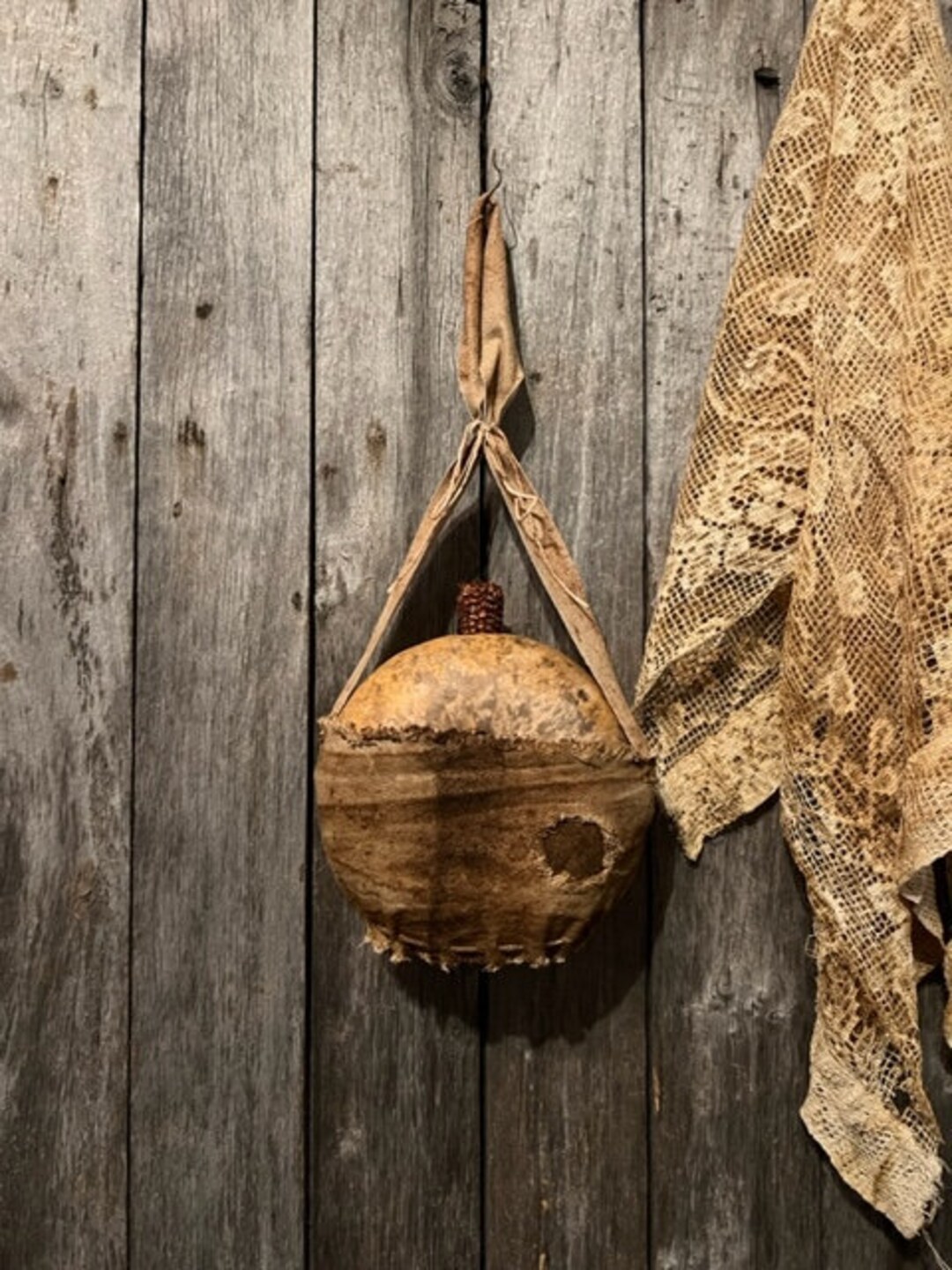 Primitive Gourd Canteen Peg Hangers Dried Gourd Early Look Homestead