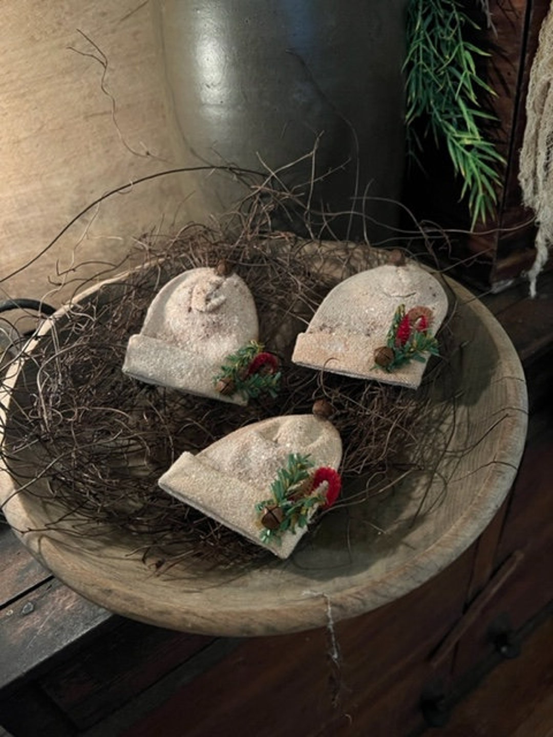 Primitive Grubby Christmas Bowl Fillers Set of THREE Homestead Early ...