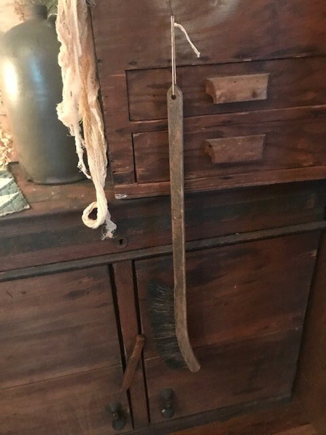 Primitive Old Antique Horse Hair Brush Homestead Peg Hanger Etsy