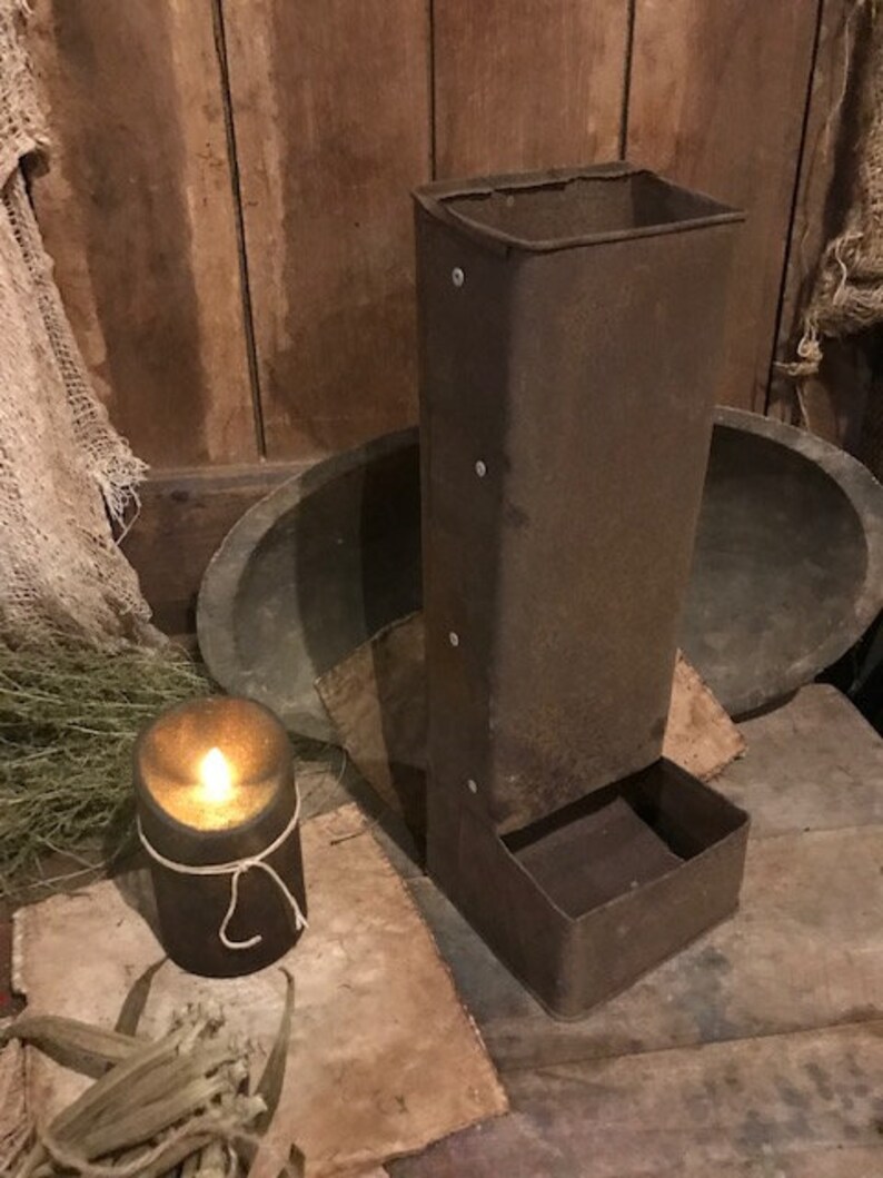 Old Primitive Rusty Metal Chicken Feeder Great Rusty Patina Etsy