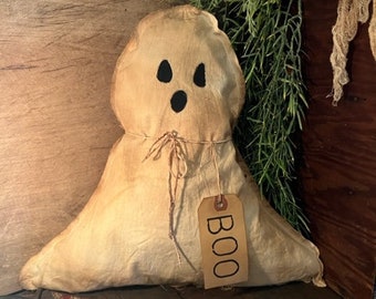 Primitive Halloween Ghost Early Look Grubby Homestead Cupboard Tuck Fall Harvest #3