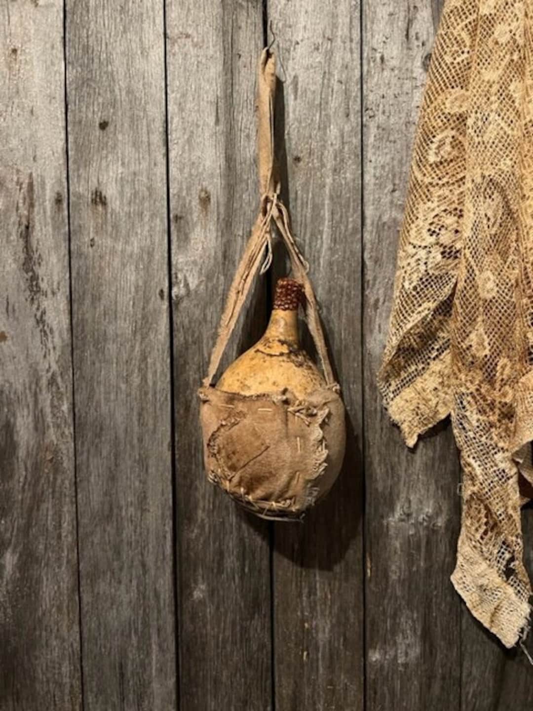 Primitive Gourd Canteen Peg Hangers Dried Gourd Early Look Etsy