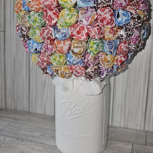 large Customized Dum Dum lollipops Mason jar or Dum Dum lollipop Bouquet Party decorations...All white Mason Jar, available