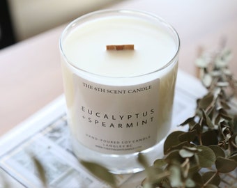 Bougie de soja parfumée à l'eucalyptus et à la menthe verte | Bougie de soja | Bougie d'été | Bougie Spa | Détente | Bougie de méditation