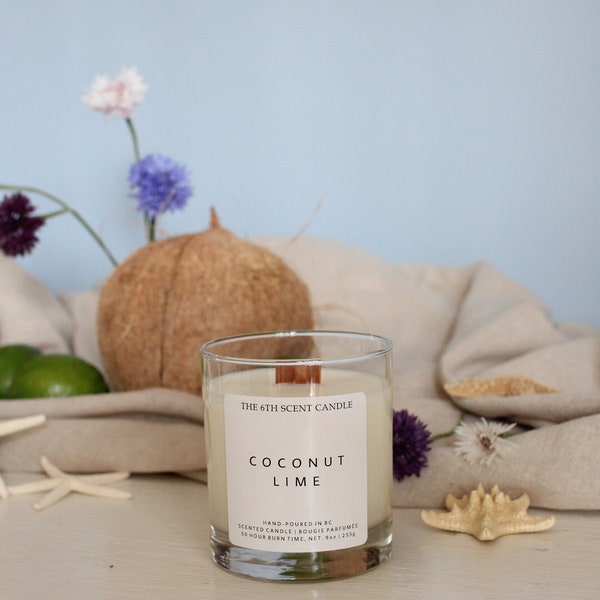 Coconut Lime Sented Soy Candle | Travel Tin | Glass Jar | Summer Candle | Home Decor | Natural | Vacation