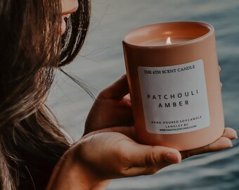 Spring Collection | Patchuoli Amber Scented Candle | Scented Soy Candle | Spring Scent