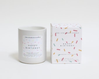 Vela de soja con aroma a tarta de queso y fresa - Regalo de cumpleaños