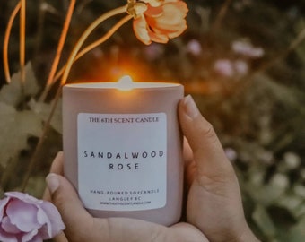 Spring Collection Candle | Sandalwood Rose Scented Candle | Wood Wick Candle | Spring Candle |