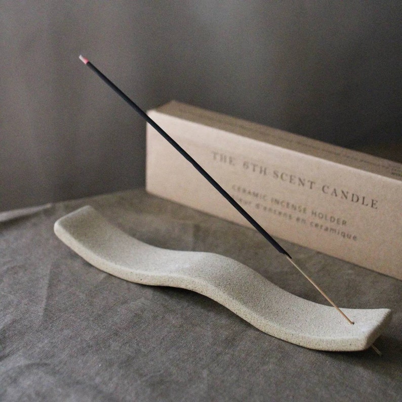 Incense Holder Wavy Ceramic Incense Holder Incense Sticks Rituals Scented Space image 1