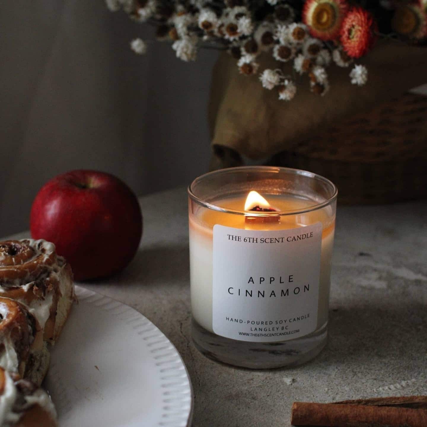 Apple Cinnamon Scented Soy Candle Christmas Candle Winter
