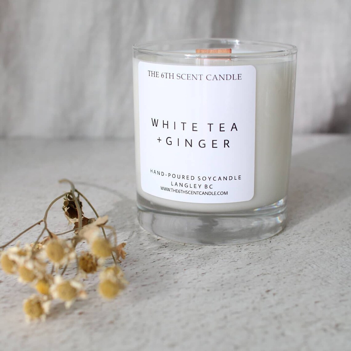 White Tea Ginger Scented Candle Scented Soy Candle Etsy