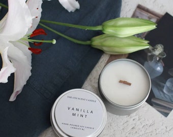 Vanilla Mint Scented Soy Candle | Soy Candle | Home Decor | Winter Cande | Cozy | Sweet Candle