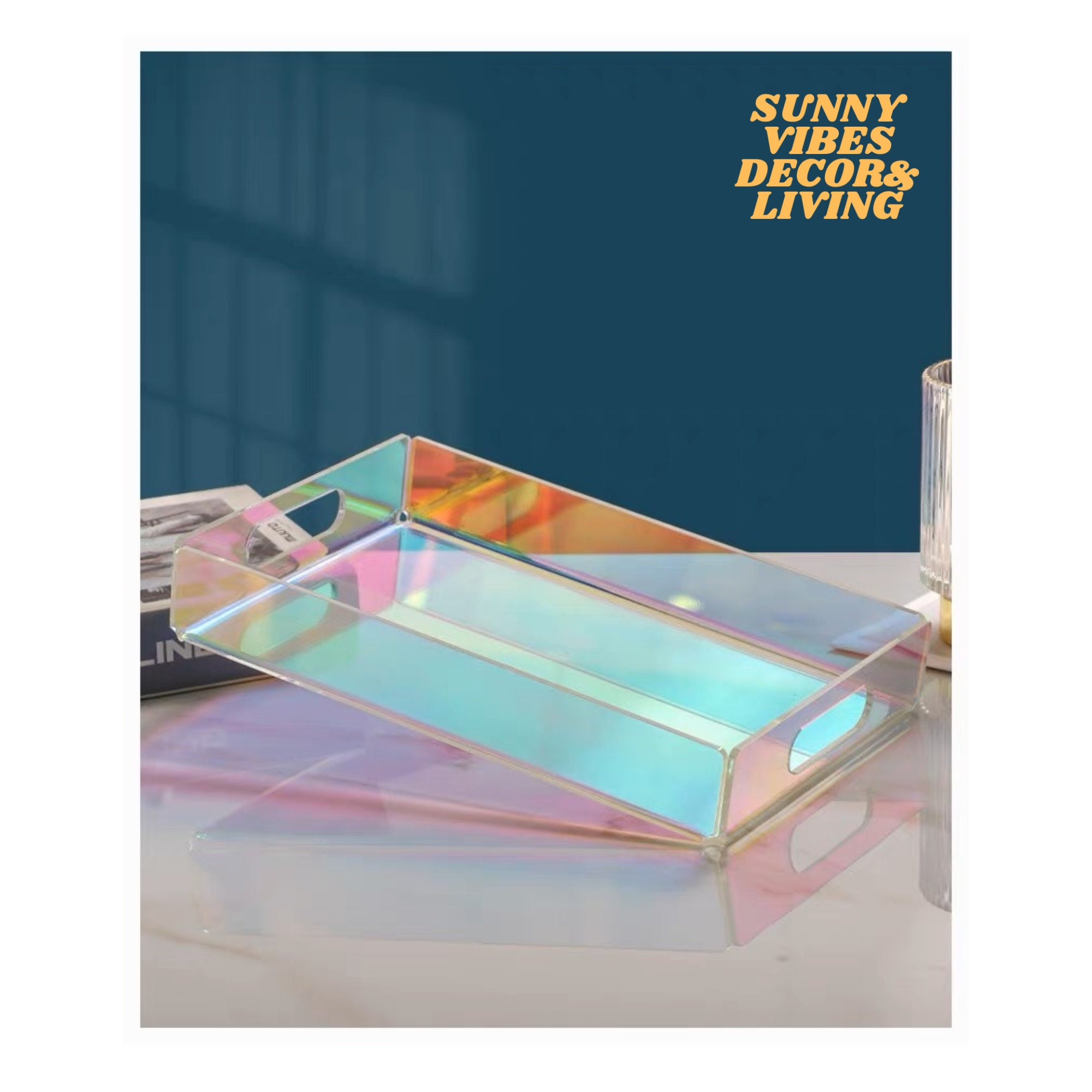 Small Acrylic Tray Neon, Clear or Solid Colors Available 9.5l X