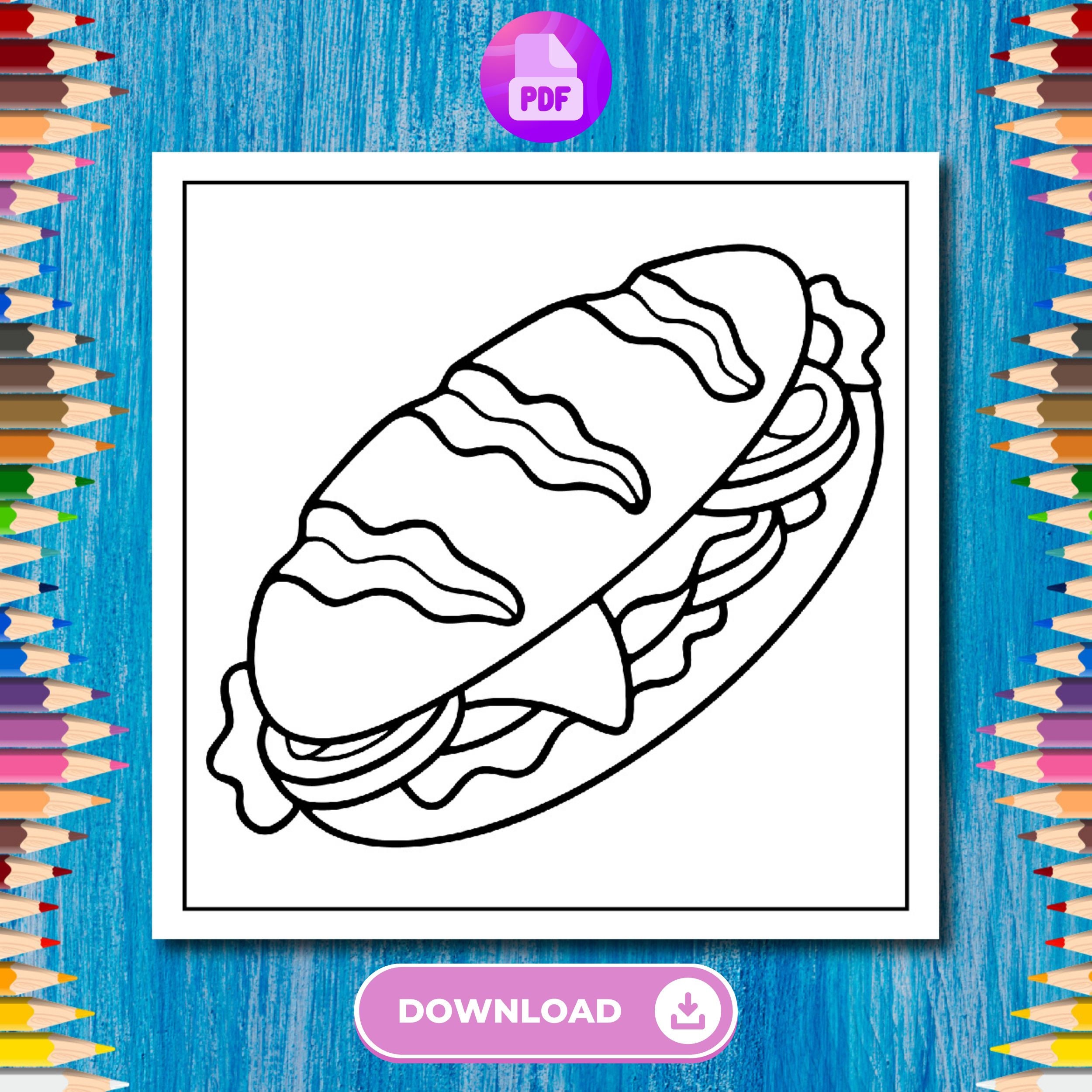 Easy Food Coloring Pages for Kids - Il Fullxfull.5935228431 Plyy 