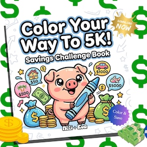 Farbe Ihren Weg zu 5K! Geld Sparen Challenge - Sofortiger Download PDF