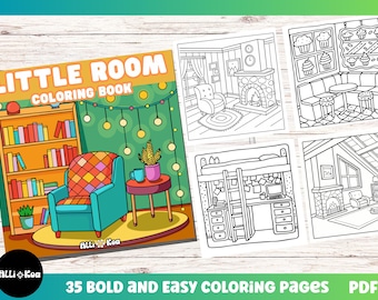 Cozy Little Rooms Coloring Book: 35 Interior Designs (PDF Download)