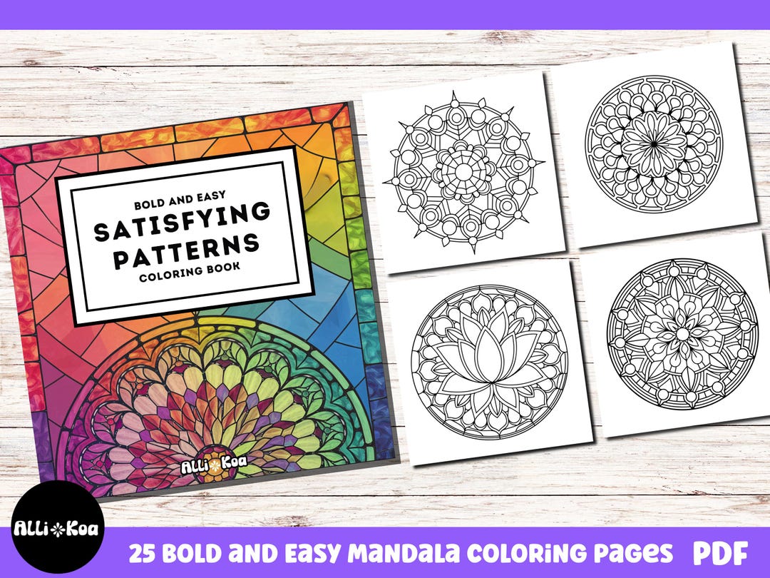 Satisfying Patterns Coloring Book L 25 Bold and Easy Mandala Coloring ...