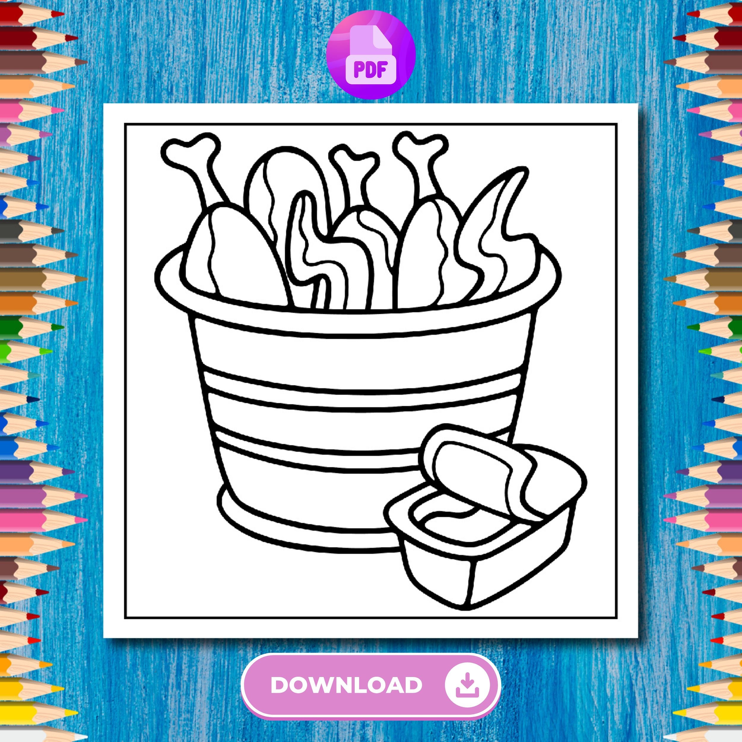 Easy Food Coloring Pages for Kids - Il Fullxfull.5935228849 M0k7 