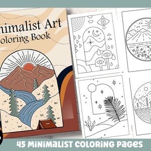 Minimalist Coloring| 45 Boho Bold and Easy Coloring Pages for Adults| Nature Coloring| Printable PDF