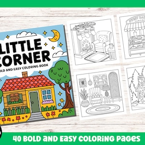 Cozy Coloring Book: 40 Hygge Spaces, Bold & Easy Pages (Digital Download)
