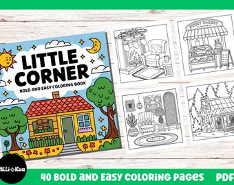 Cozy Coloring Book: 40 Hygge Spaces, Bold & Easy Pages (Digital Download)