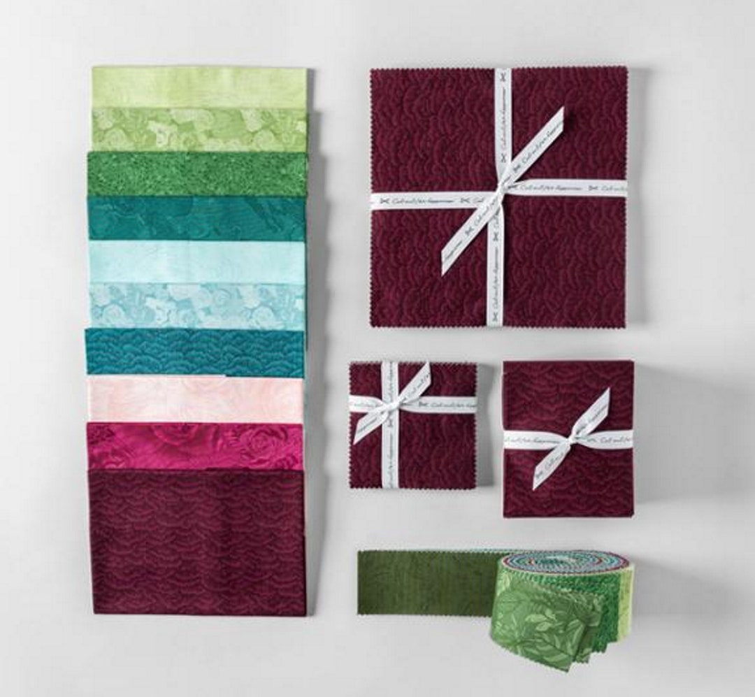 Boundless Peacock Jewel Tone Collage Blenders Pre Cut Collection 100 Cotton Fabric Sewing