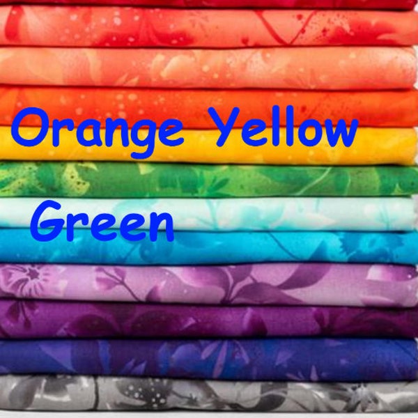 Boundless Botanical Orange and Yellow Blenders Tonal Fabric  by Yard 100% Cotton Quilt Backing Quilting Sewing Rainbow Bright Backing Border